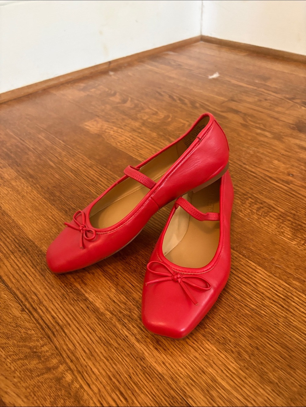 J. Crew Red Mary Jane Ballet Flats with Bow
